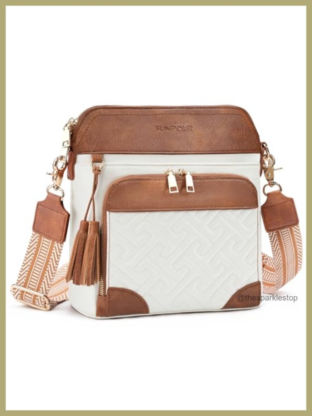 Vegan Leather Medium Crossbody Bag with Built-In Wallet and RFID Protection,